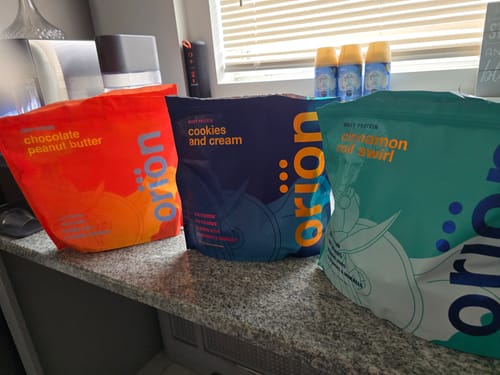 Customer photo review of Orion™ Premium Cookies & Cream Whey Protein