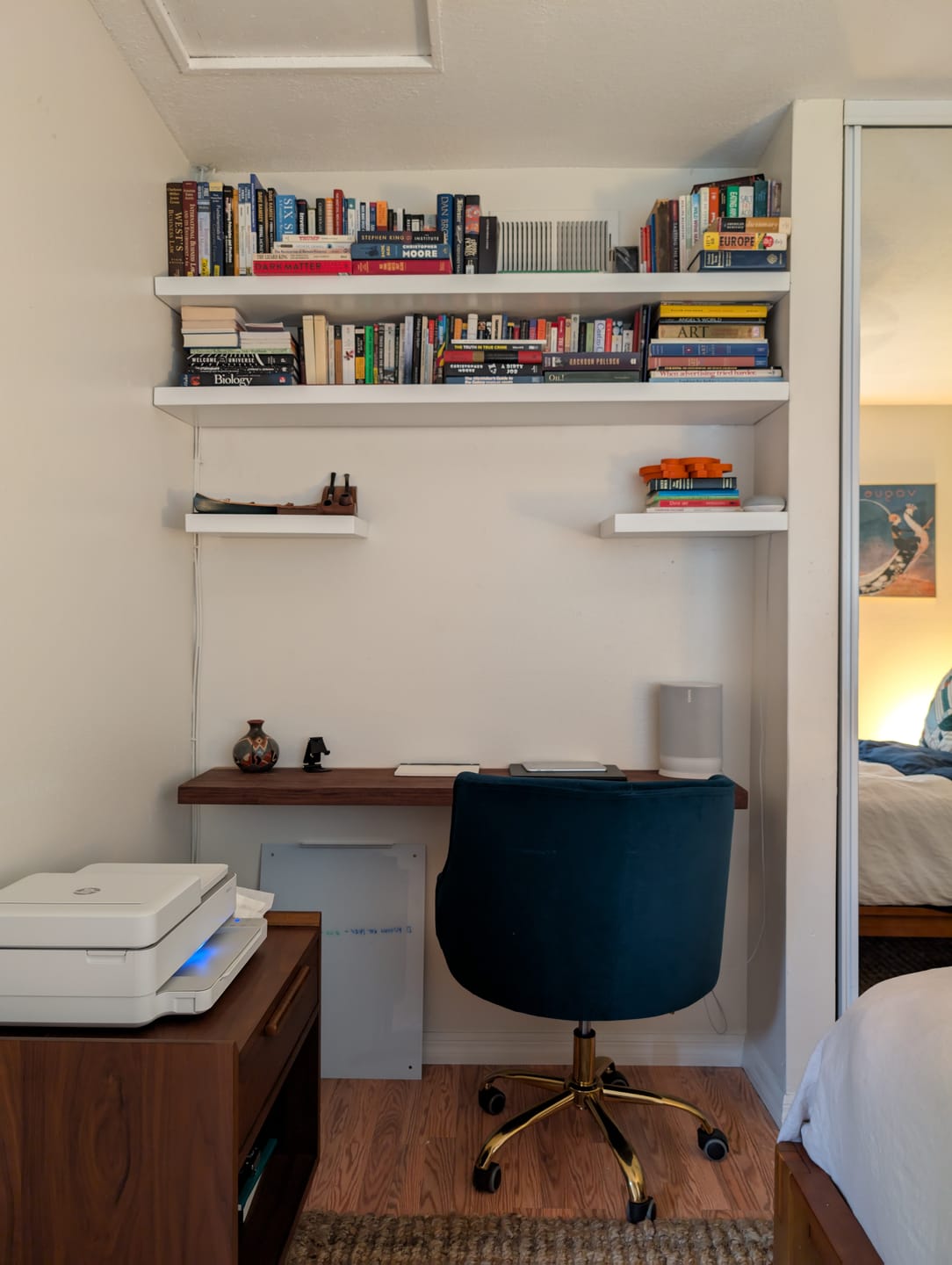 Customer photo review of Black & White Maple Floating Shelves