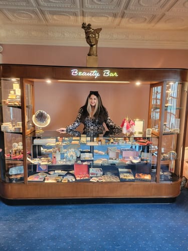 Customer photo review of Belladonna Maxi Dress in Cottage Witch Toile Print