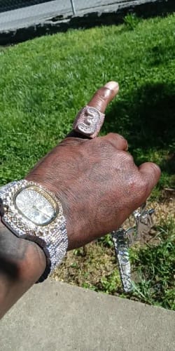 Customer photo review of TBTK Custom Men's Ring Personalized Big Baguettecz Letters Numbers Full Iced Out Cubic Zirconia Party Ring Hiphop Rapper Jewelry