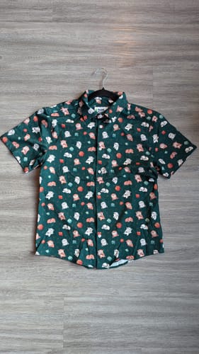 Customer photo review of Dnd Owlbears Button Up Shirt