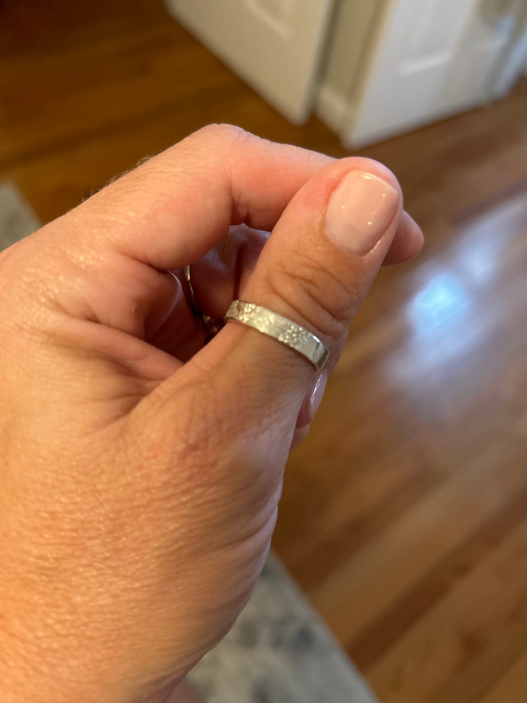 Customer photo review of Custom Actual Dog or Pet Nose Print Engraved Wide Fingerband Ring - [4mm]