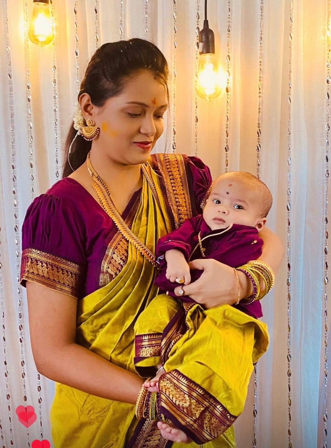 Customer photo review of Green and wine kurta dhoti baby boy ethnic wear