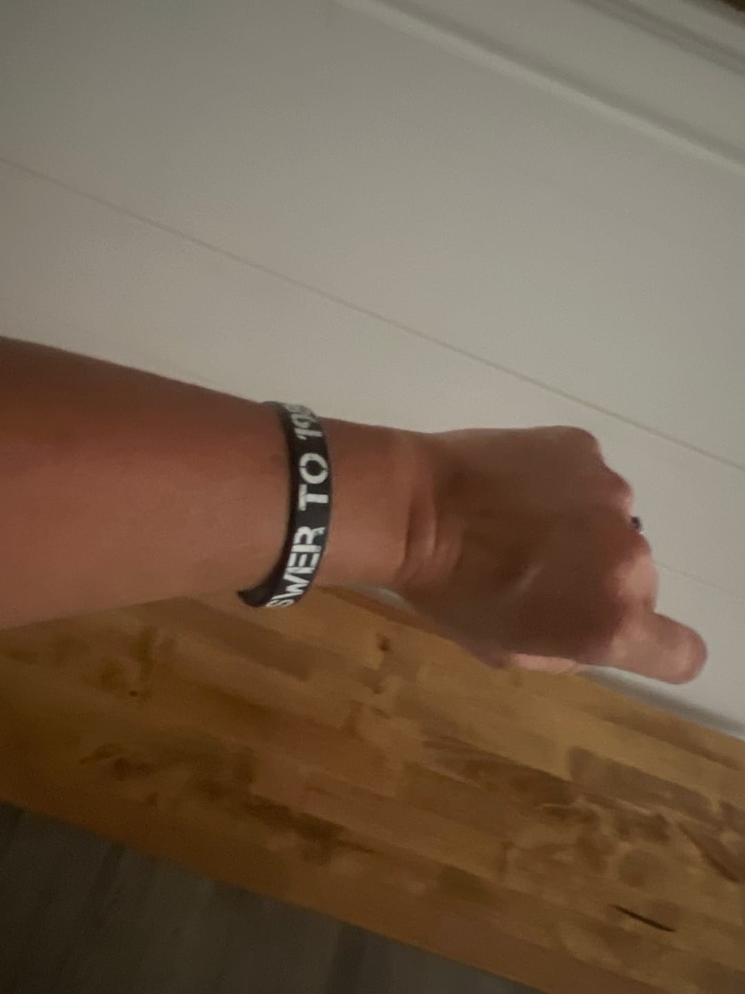 Customer photo review of The Answer to 1984 Wristband