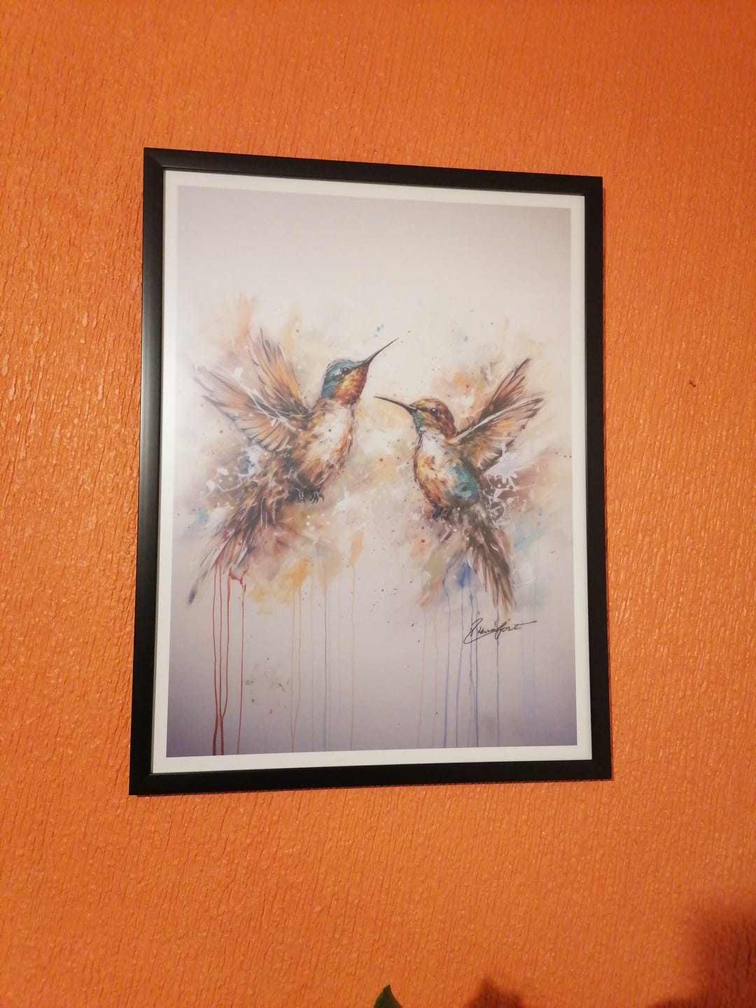 Customer photo review of Danza Amorosa de Colibríes vertical -Celestia Guzmán