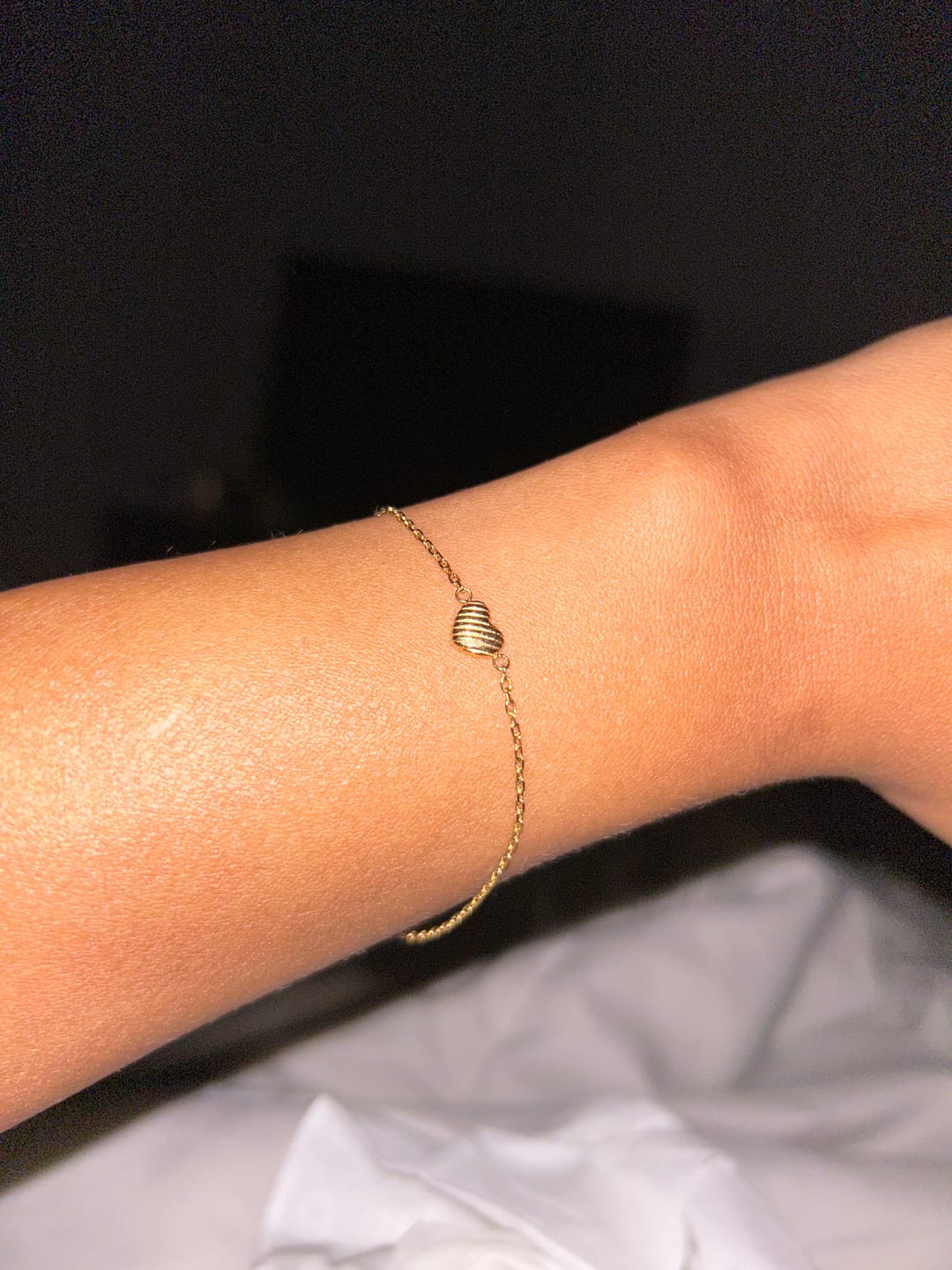 Customer photo review of Bridesmaid Dainty Heart Bracelet