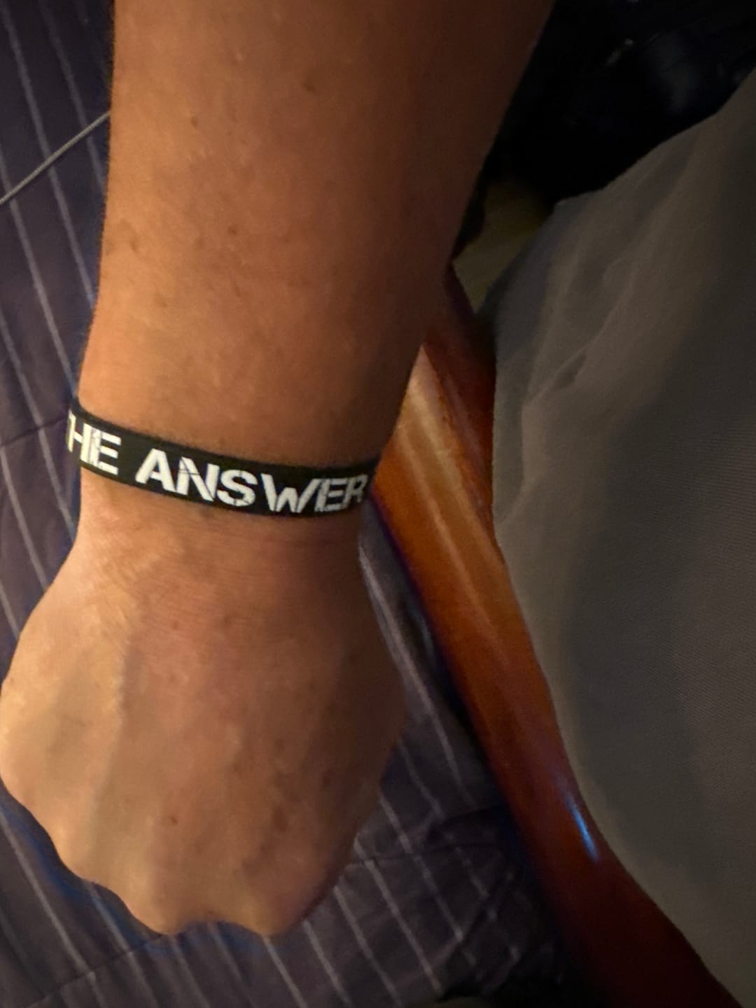 Customer photo review of The Answer to 1984 Wristband
