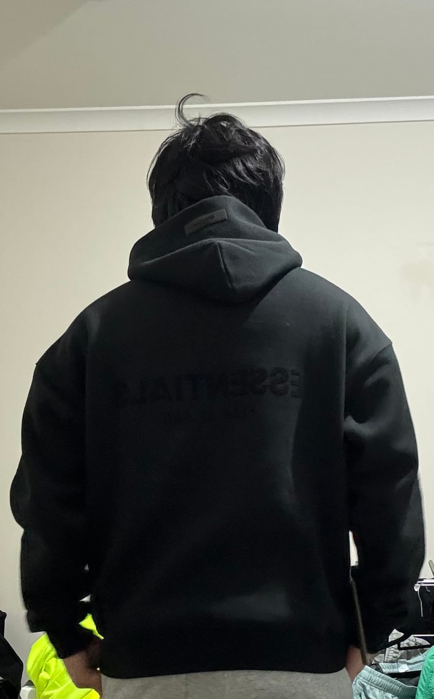 Customer photo review of Fear Of God Essentials Pull-Over Hoodie Stretch Limo SS22