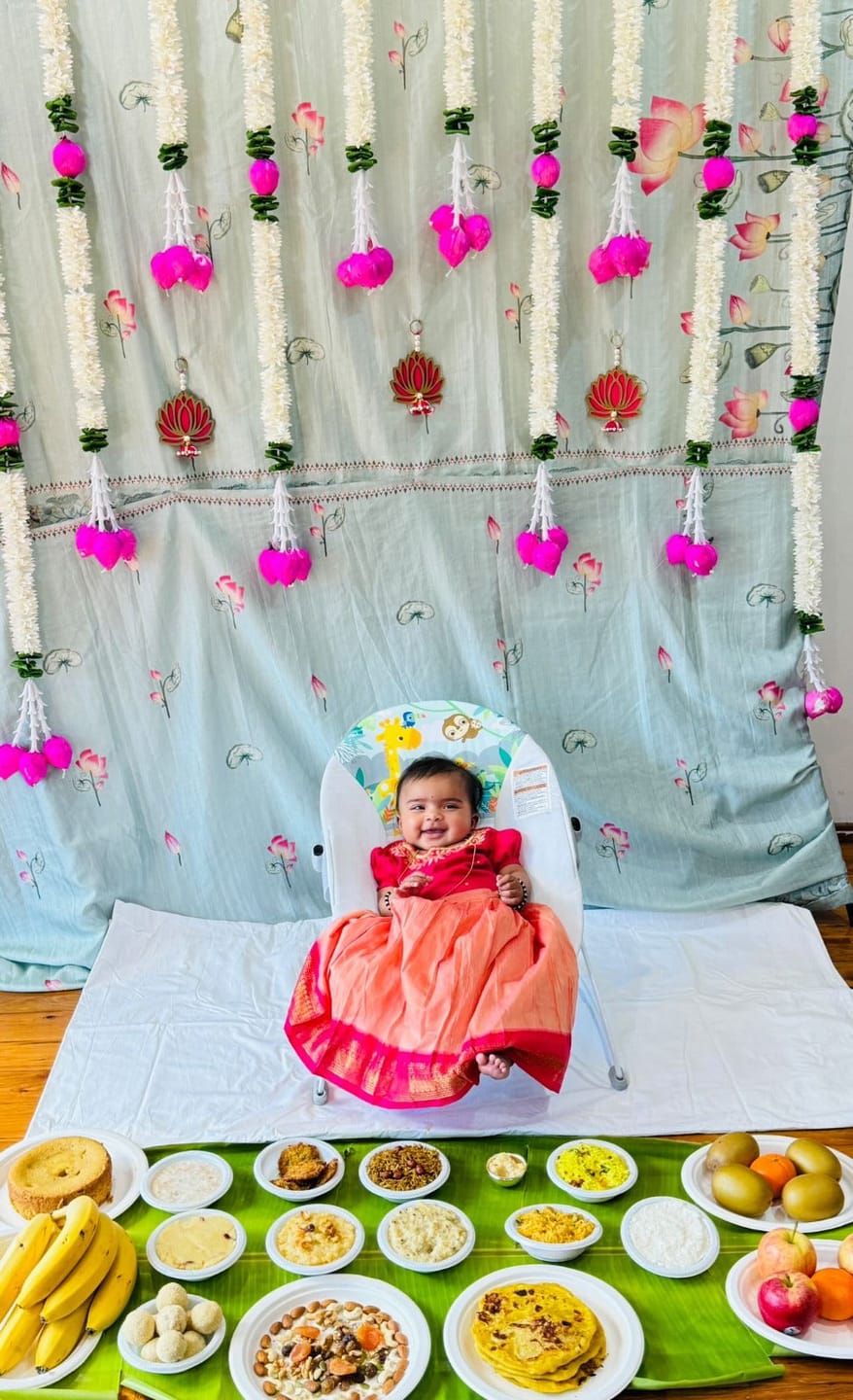 Customer photo review of Pink and blush langa blouse ethnic lehenga dress for baby girl