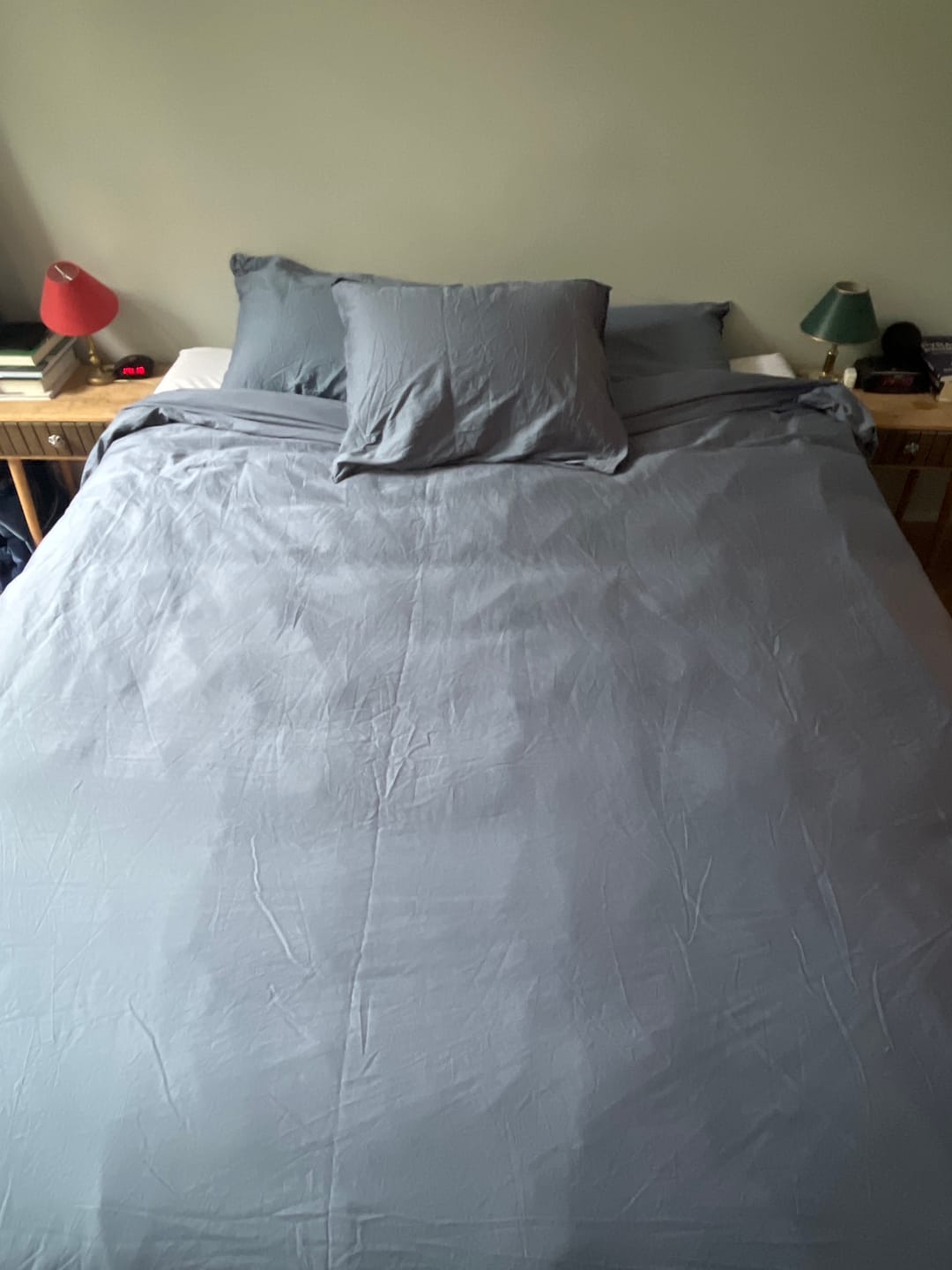Customer photo review of Dekbedovertrek katoen satijn blauw