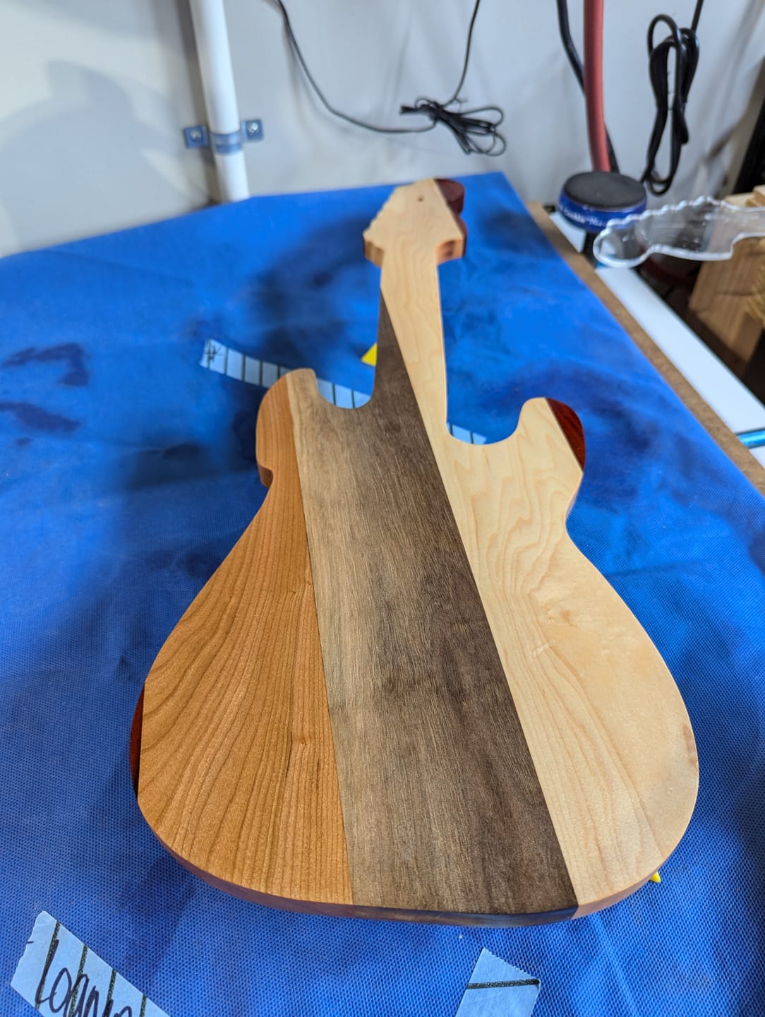 Customer photo review of 23.0x9.0" Stratocaster Guitar Serving Board Acrylic Router Template