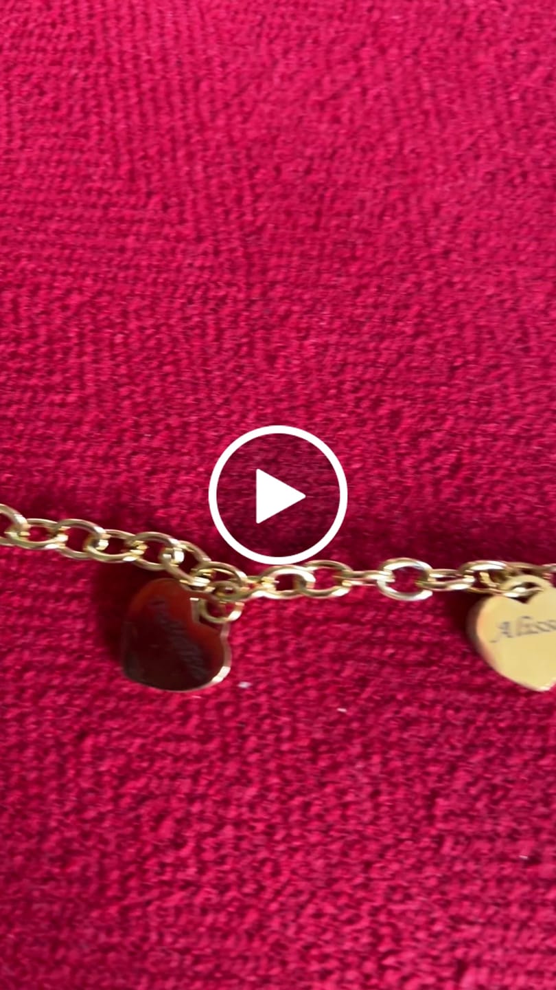 Customer video review of Personalized Heart Engraved Bracelet - With 1-5 Charms
