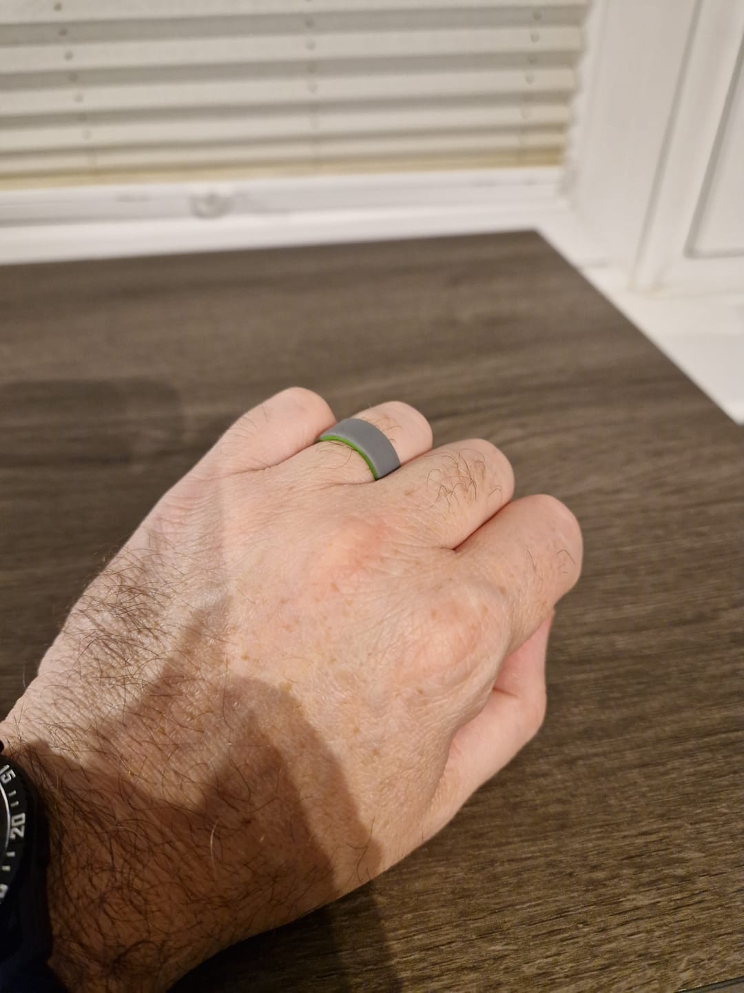 Customer photo review of botthms Double Green Silicone Ring