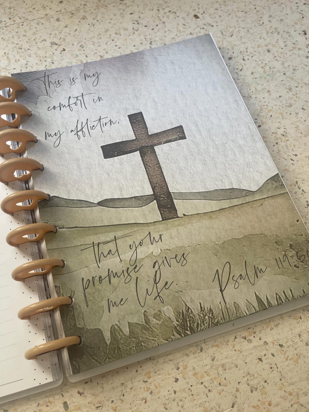 Customer photo review of Faith Journal, 103 Printed Pages, Classic Happy Planner, Bible Study, Prayer Journal, Planner inserts, Pre-punched, Disc, War Binder Sheets