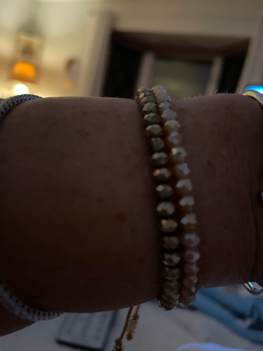 Customer photo review of Friendship Crystal Metallic Gold Bracelet