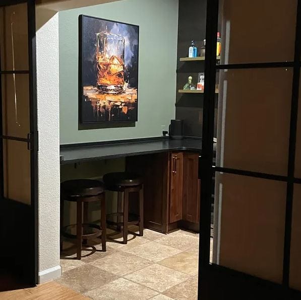 Customer photo review of Framed Canvas - Liquid Gold Illuminated