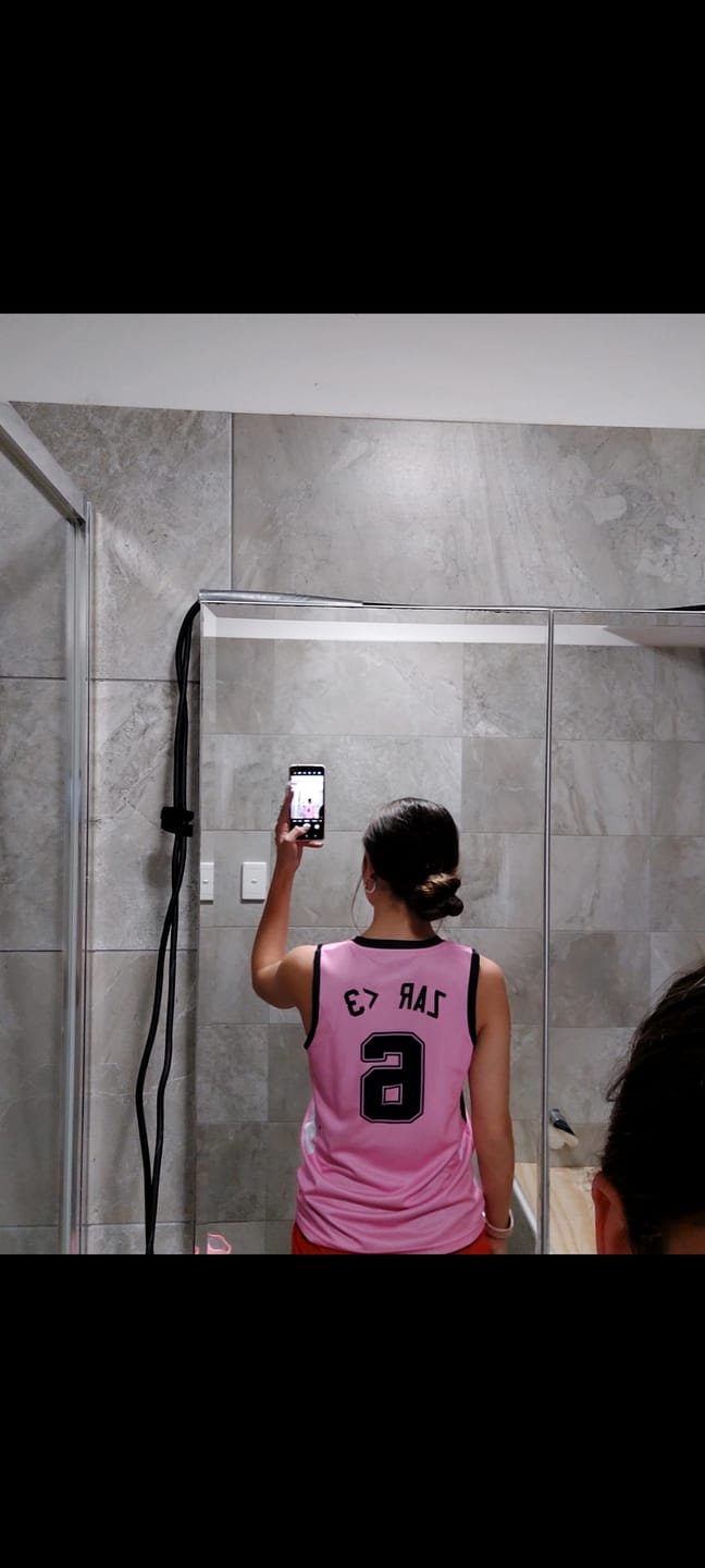 Customer photo review of Custom Black Pink Double Side Tops Athletic Basketball Jersey