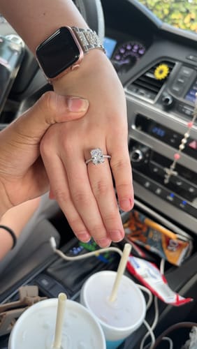 Customer photo review of Louily Elegant 4.5Ct Radiant Cut Engagement Ring Promise Ring For Her