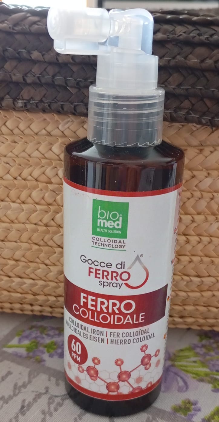 Customer photo review of FERRO COLLOIDALE SPRAY SUBLINGUALE ATTIVO BIOMED - 150 ml. - 60 ppm