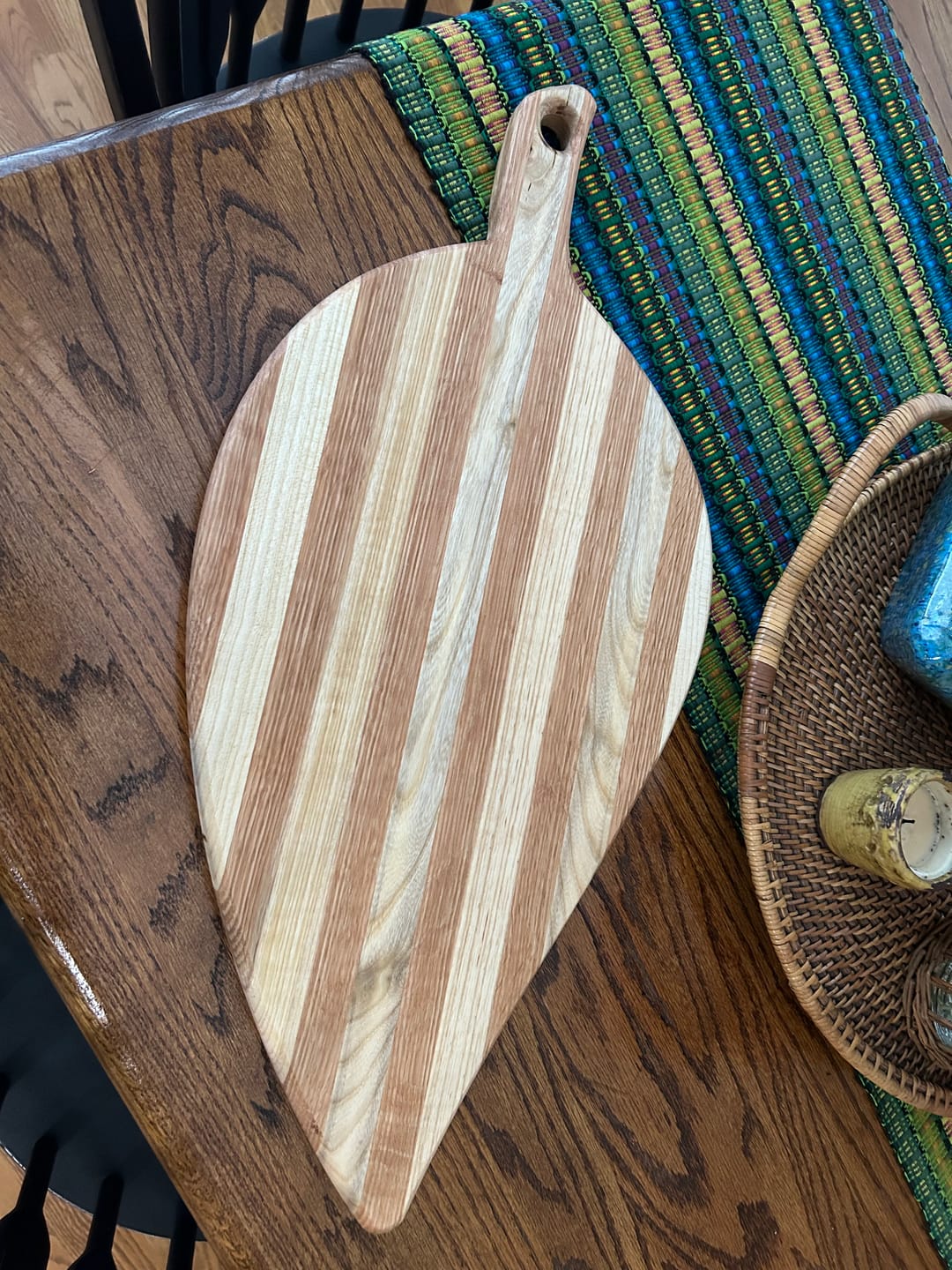 Customer photo review of 23.5x11" Leaf Serving Board Acrylic Router Template