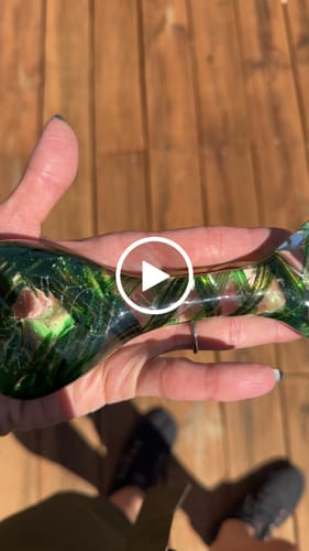 Customer video review of Glass Dog Bone with Cremation Ashes