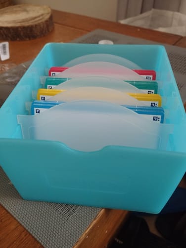 Avis photo d'un client sur OXFORD FLASHBOX # Capacité : 500 flashcards Flash 2.0 (7,5x12,5 cm) - Polypropylène - Bleu pastel