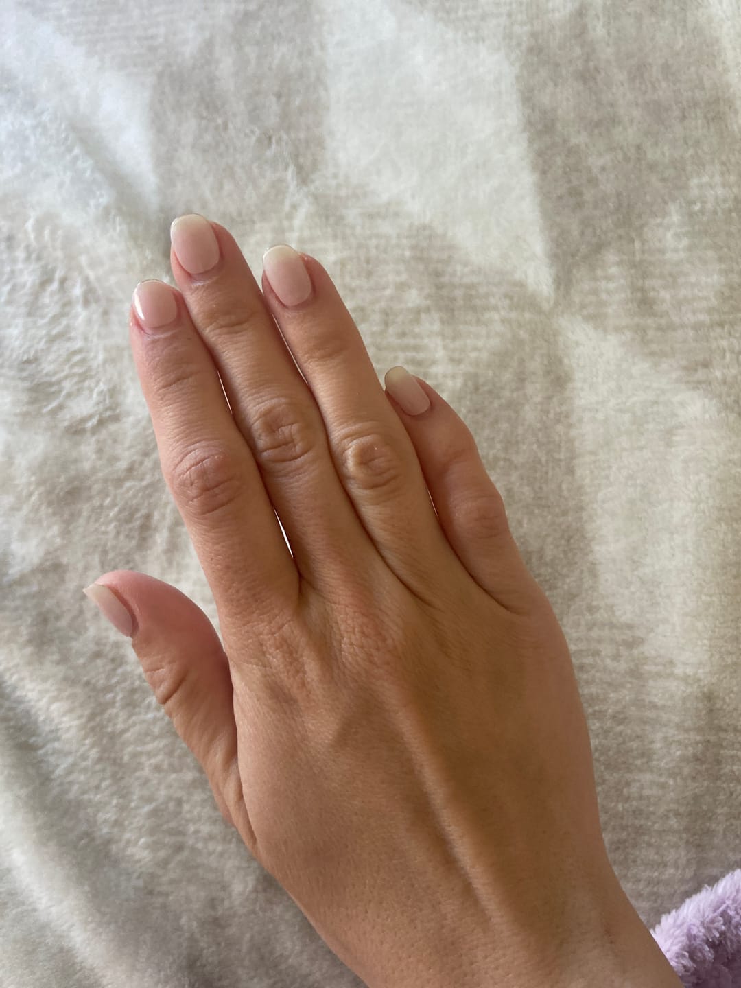 Customer photo review of Nude Pink Ombre DIY Semicured Gel Nail Sticker Kit
