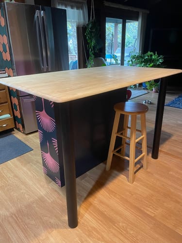 Customer photo review of 3" Round Tube Steel Table & Desk Legs: Textured Matte Black