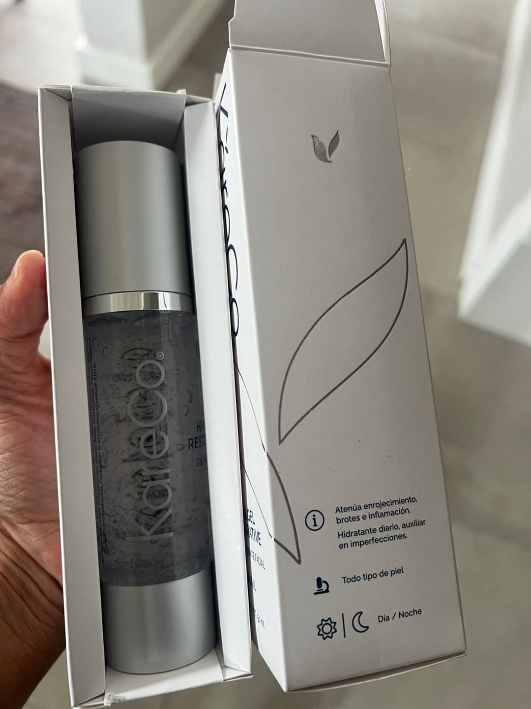 Customer photo review of HEALGEL Gel Hidratante Facial / Restaura Tu Piel