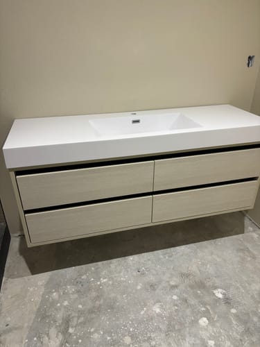 Customer photo review of Merce Floating Vanity (24"-84")