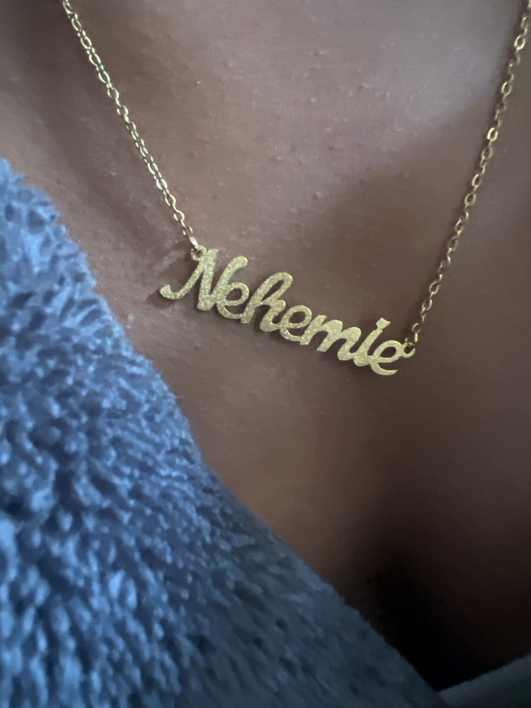 Customer photo review of Diamond Cut Name Necklace