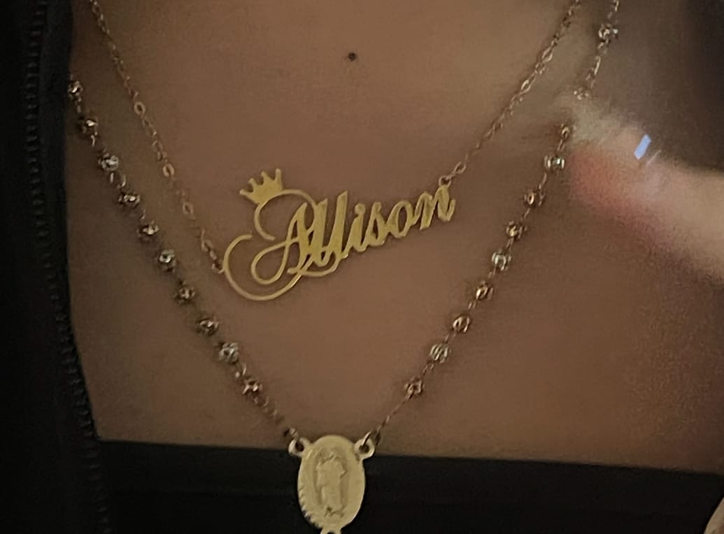Customer photo review of Crown Name Necklace