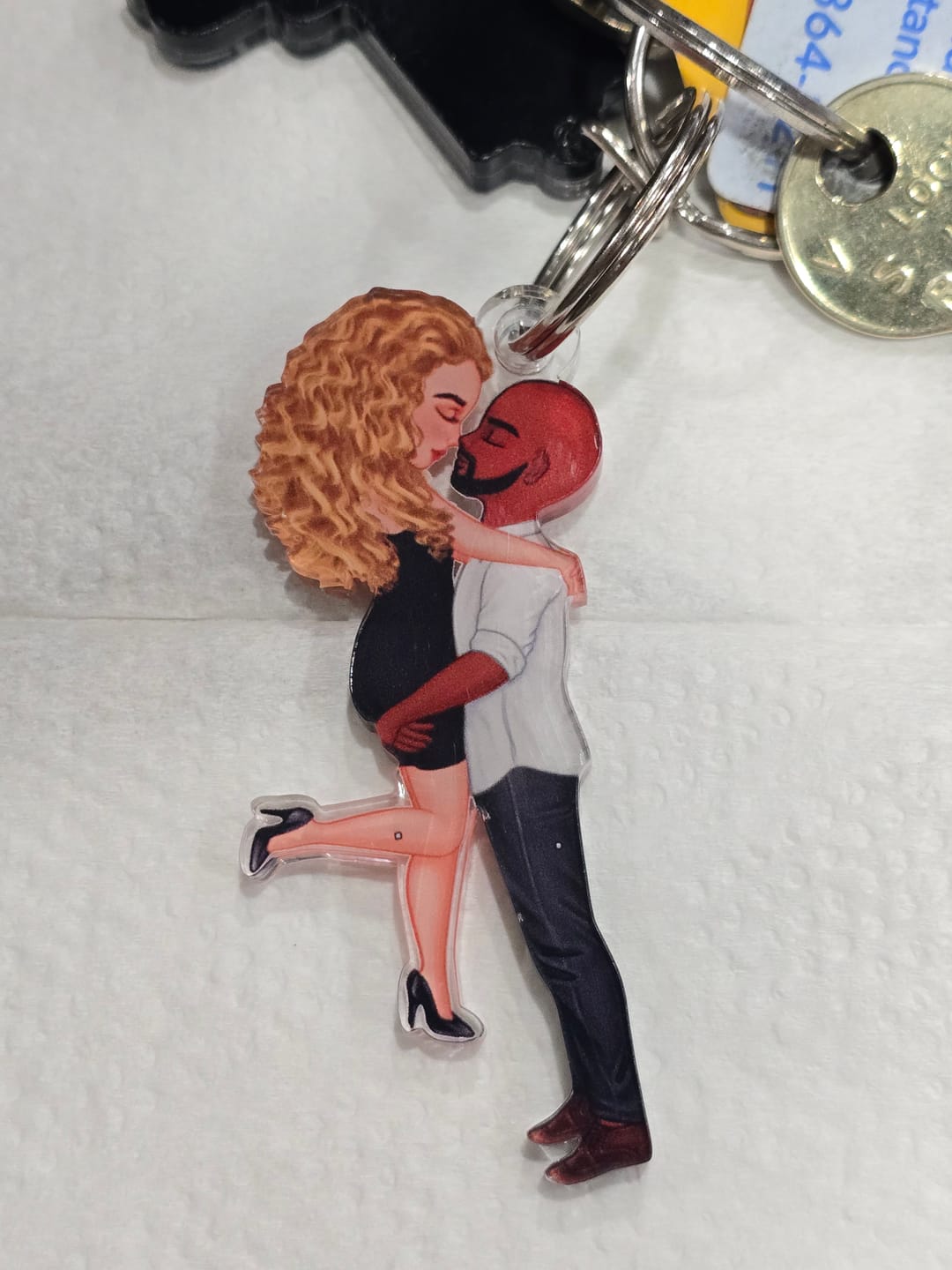 Customer photo review of Doll Couple Kissing Hugging  Personalized Ornament