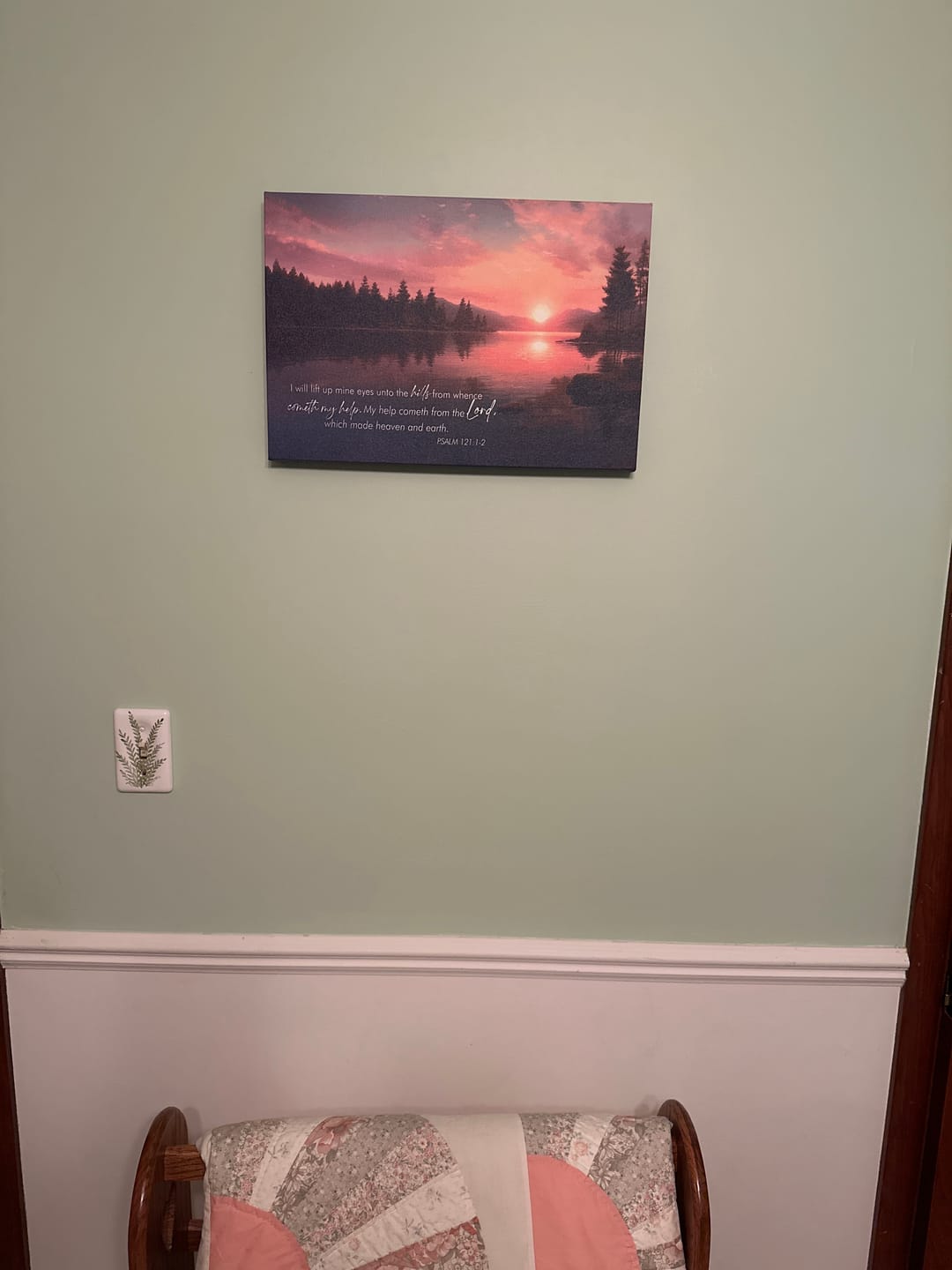 Customer photo review of Psalm 121:1-2 My Help Cometh From The Lord Wall Art Canvas