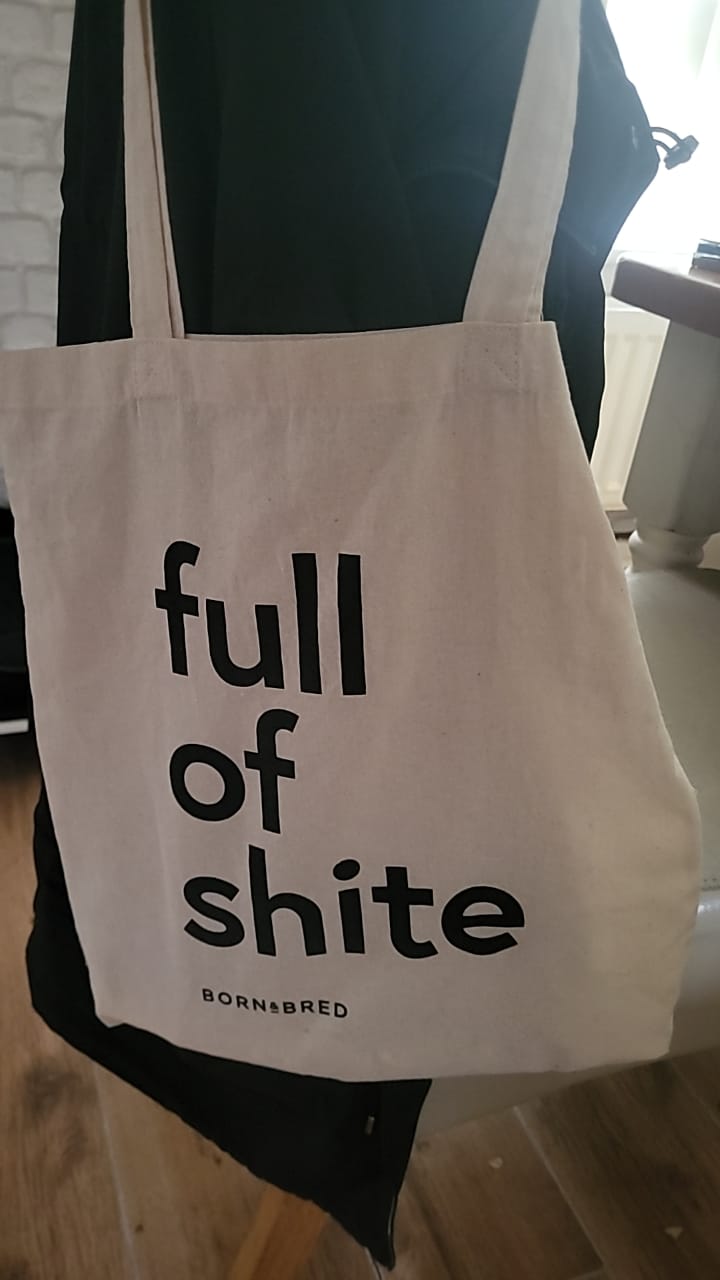 Customer photo review of Full of Shite Tote Bag