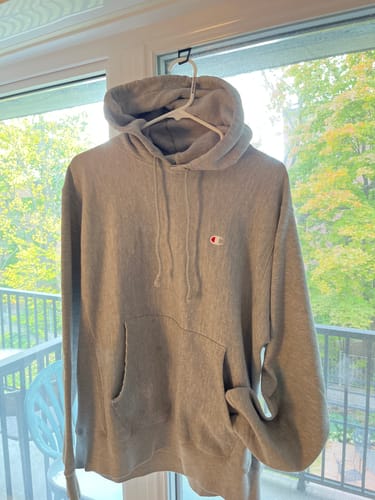 Customer photo review of Champion Sweatshirt Mens Medium Grey Reverse Weave Hoodie