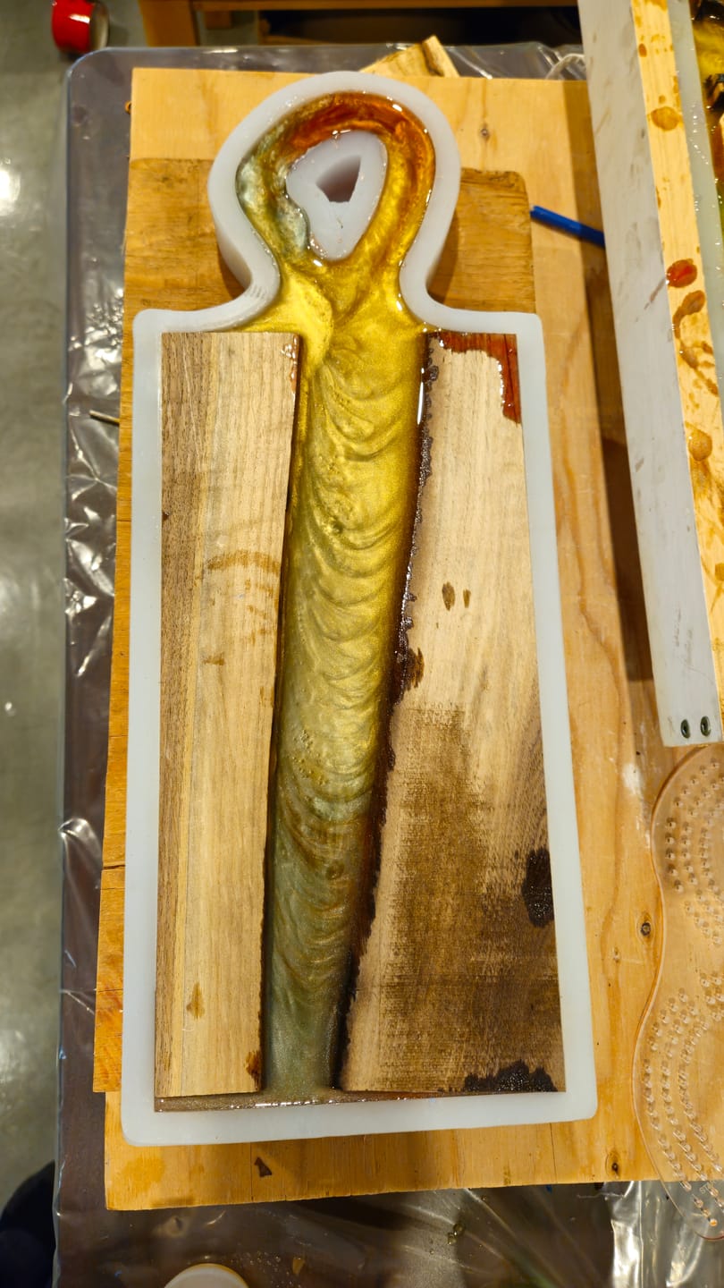 Customer photo review of 18x6.5x1" Small Organic Handle Charcuterie Board Silicone Mold