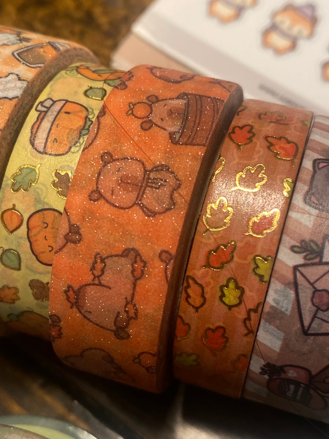 Customer photo review of (Pre-order) Autumn Capybaras Washi Tapes (Set of 2)