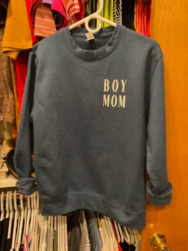 Customer photo review of Boy Mom Block (Left Chest)