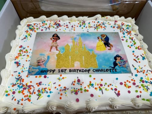 Customer photo review of A4 Rectangle Custom Edible Icing Image
