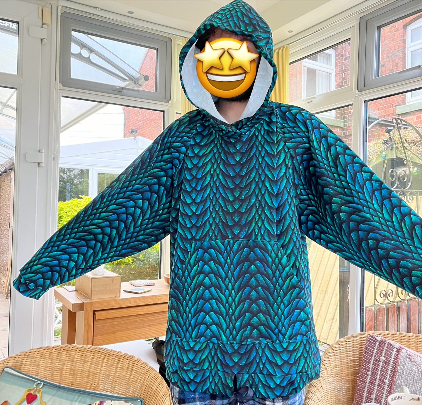 Customer photo review of Dragon Scales French Terry Fabric