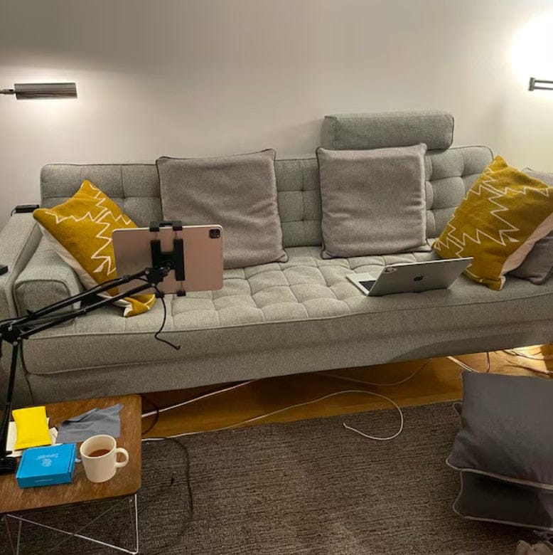 Customer photo review of Yellow Cleo Mustard Throw Pillow