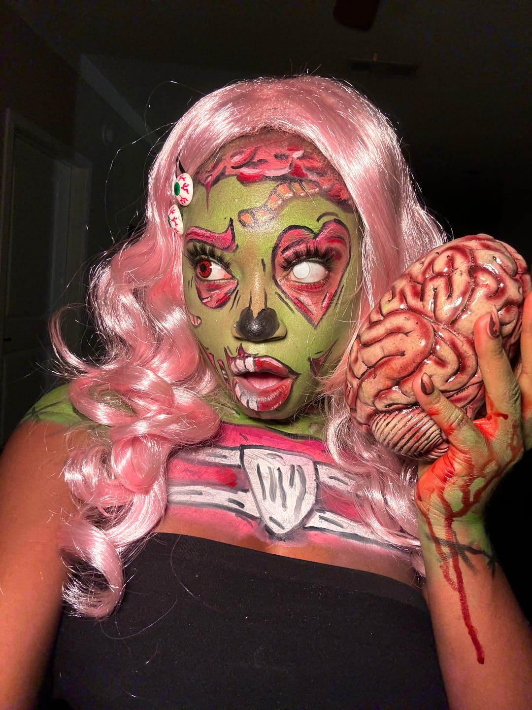 Customer photo review of Halloween White out Colored Contact Lenses