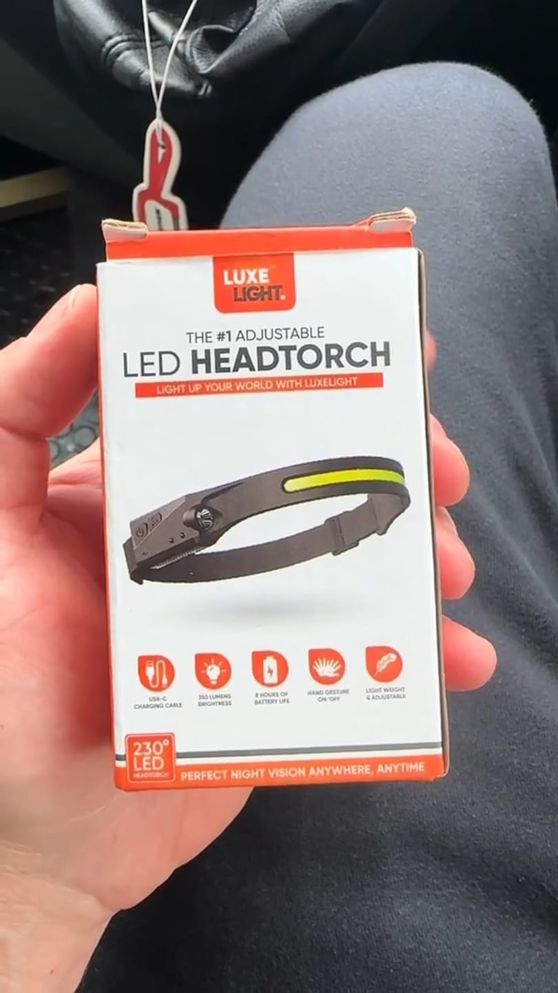 Customer photo review of LuxeLight LED Headtorch (FREE CASE)