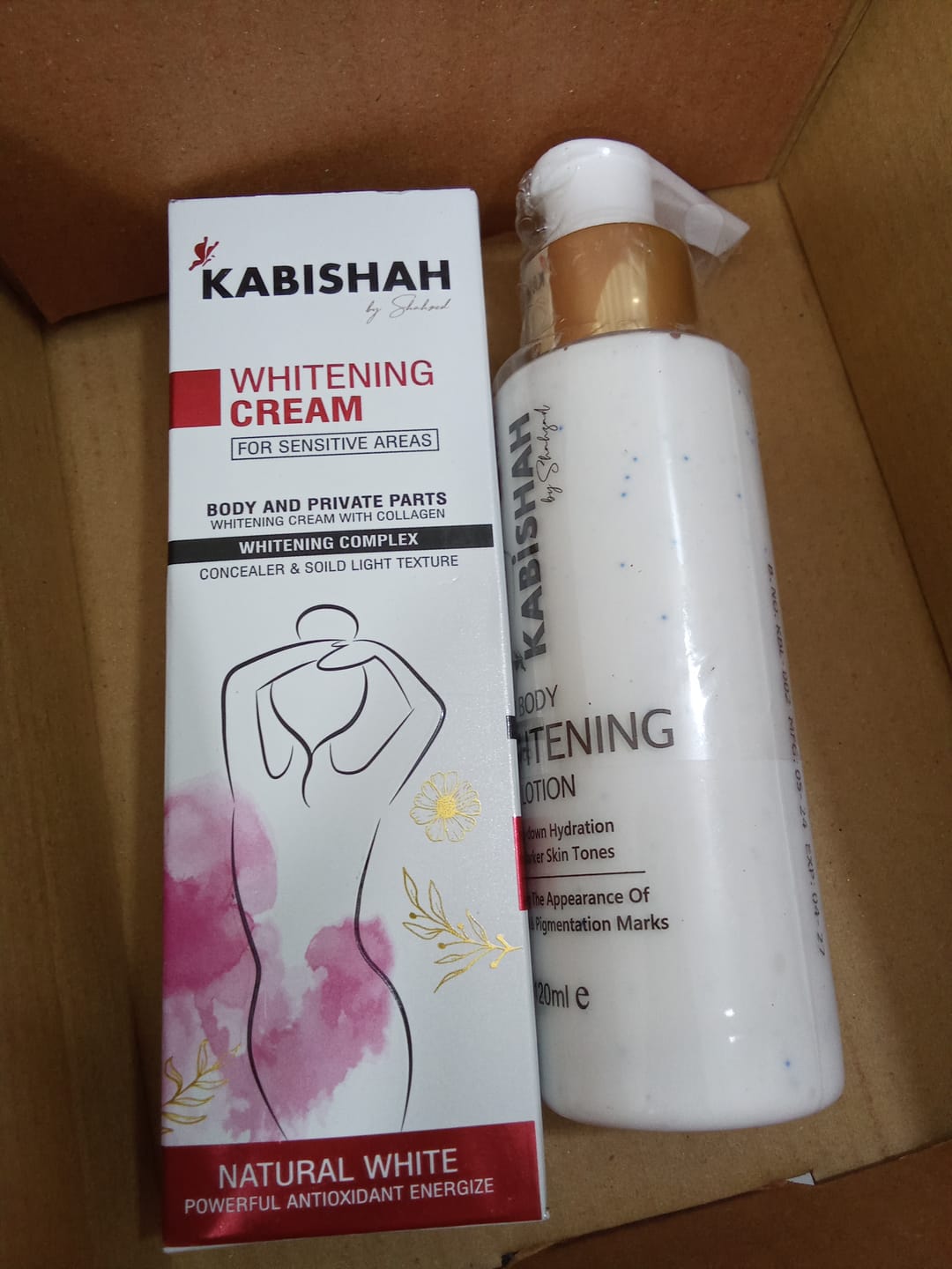 Customer photo review of Body Brilliance - Whitening Bundle: Cream & Lotion Duo