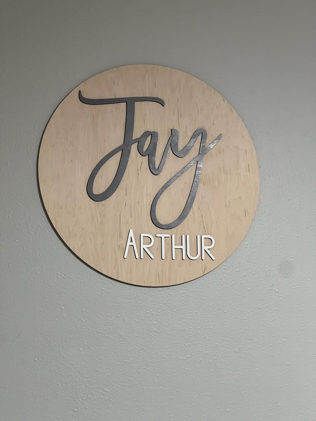 Customer photo review of Round Nursery Name Sign
