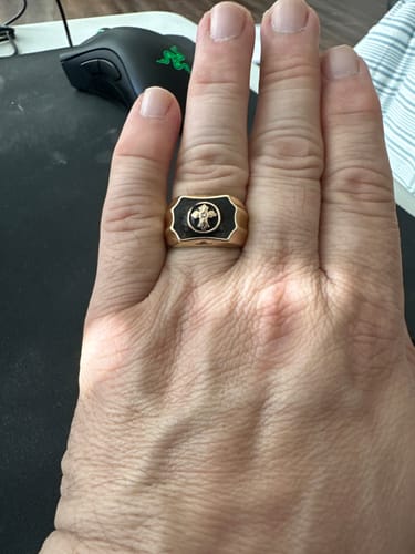 Customer photo review of Christ Faith and Strength Jesus Cross Religious Ring