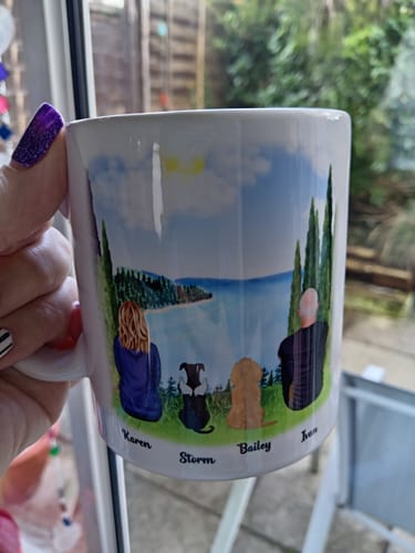 Customer photo review of Couple & Dogs -You me and the dog Personalised Mug