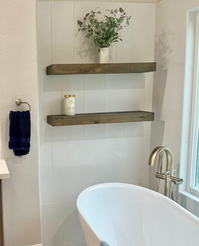 Customer photo review of Modern 3" Thick Floating Shelves