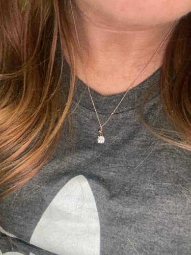 Customer photo review of Cubic Zirconia Pendant Necklace in 9ct Rose Gold